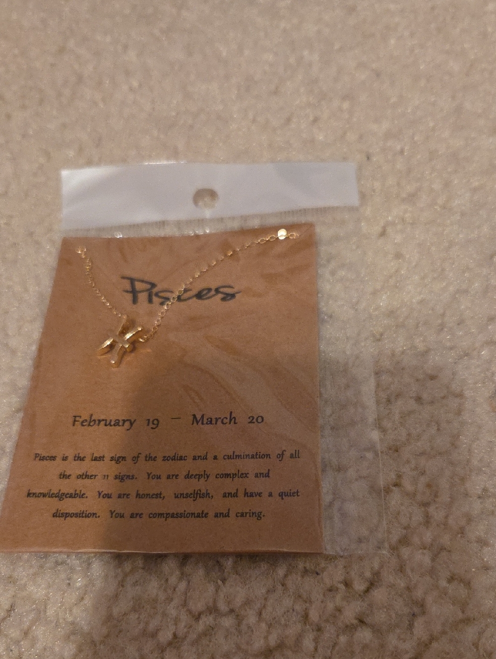 Gold Pisces Zodiac Pendant Necklace - Elegant Everyday Charm